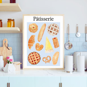 Patisserie Franse bakkerij gebak Brood Food Art Poster