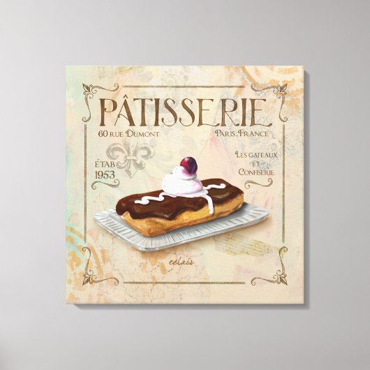 Patisserie III Franse muur decor Canvas Afdruk (Voorkant)