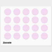 Pâtisserie Pink Chevron Stripes Round Sticker (Feuille)