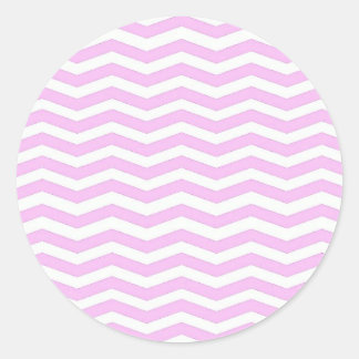 Pâtisserie Pink Chevron Stripes Round Sticker