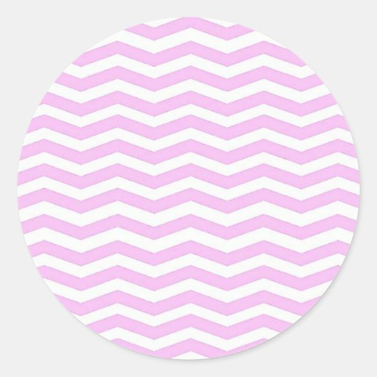 Pâtisserie Pink Chevron Stripes Round Sticker (Devant)