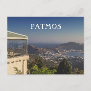 Patmos Griekenland Uitzicht van het eiland van bov Briefkaart