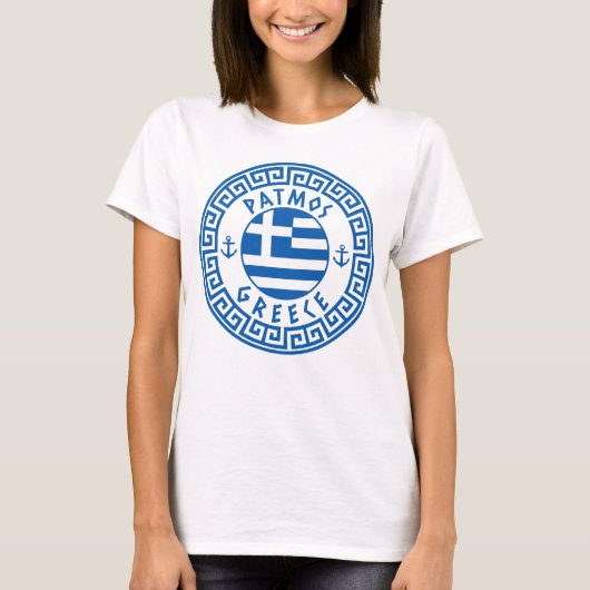 Patmos, Griekenland Vlag Vrouwen T-shirt (Voorkant)