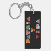 Patria y Vida Black Floral Letters Sleutelhanger (Voorkant Links)