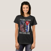 Patria Y Vida Leef Cuba Vrij Patriotisch Retro VS T-shirt (Voorkant volledig)