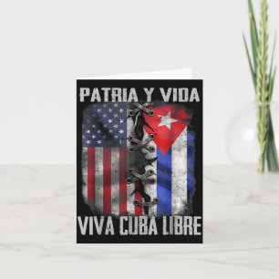 Patria Y Vida Viva Cuba Libre Patriottische Retro  Kaart