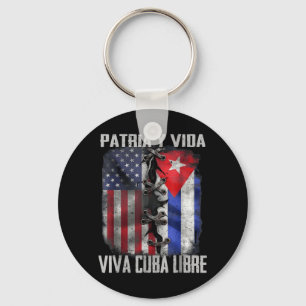 Patria Y Vida Viva Cuba Libre Patriottische Retro  Sleutelhanger
