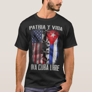 Patria Y Vida Viva Cuba Libre Patriottische Retro  T-shirt