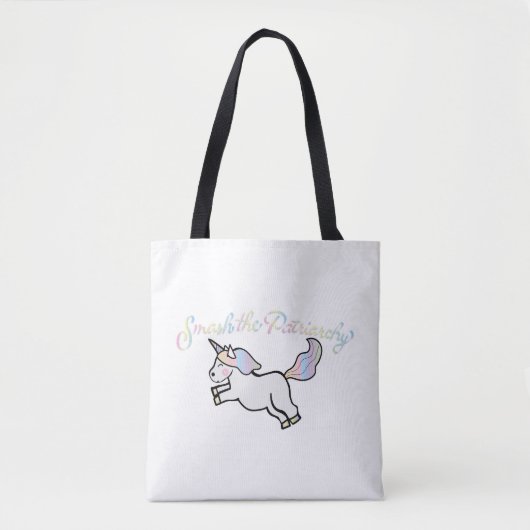 Patriarchy Smashing Rainbow Unicorn tas (Voorkant)