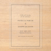 Patricia Classic Elegant Wedding Save the Date Acryl Uitnodigingen (Voorkant)