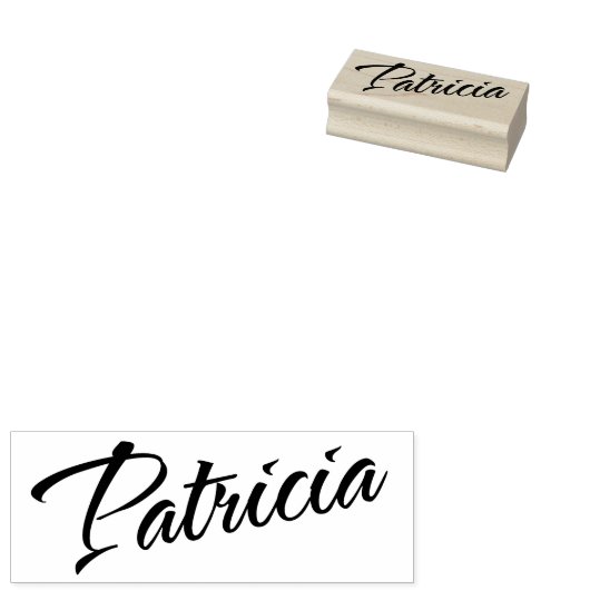 Patricia naam cursief script rubberstempel (Gestempeld)