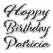 Patricia Name Vorname black Sticker Geburtstag (Voorkant)