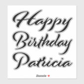 Patricia Name Vorname black Sticker Geburtstag (Vel)