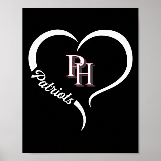 Patrick Henry Patriots Logo Half Heart Slogan Hs Poster (Voorkant)