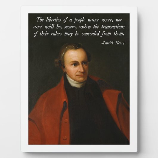 Patrick Henry Quote Fotoplaat (Voorkant)