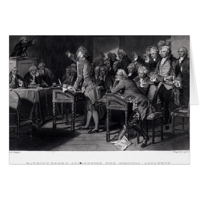 Patrick Henry richt zich tot de Virginia Assembly (Voorkant Horizontaal)