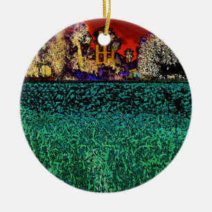 Patrick Ranch, Chico, CA (rood en groen) Keramisch Ornament