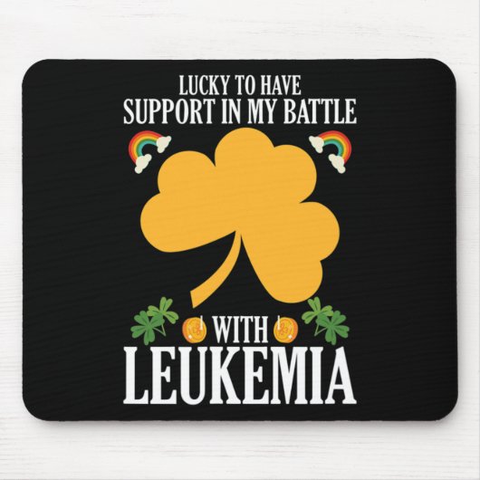 Patricks Day Four Leaf Clover Leukemie Awareness M Muismat (Voorkant)