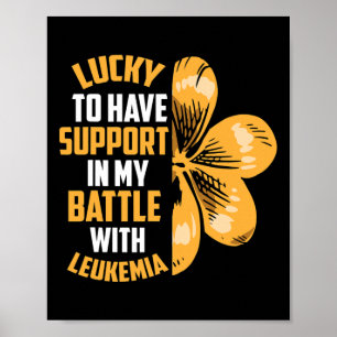 Patricks Day Four Leaf Clover verhogen leukemie be Poster