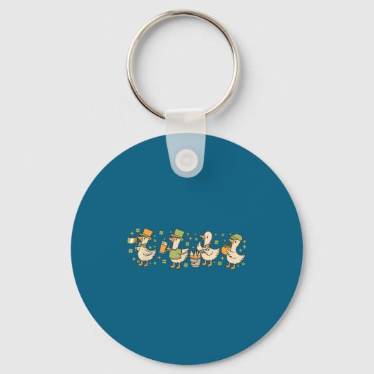 Patricks Day,funny Goose, Shamrock, Beer Gift Tee  Sleutelhanger (Voorkant)