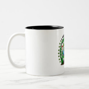 Patrick's Day Irish Gnome Drink Wine Shamrock Rain Tweekleurige Koffiemok