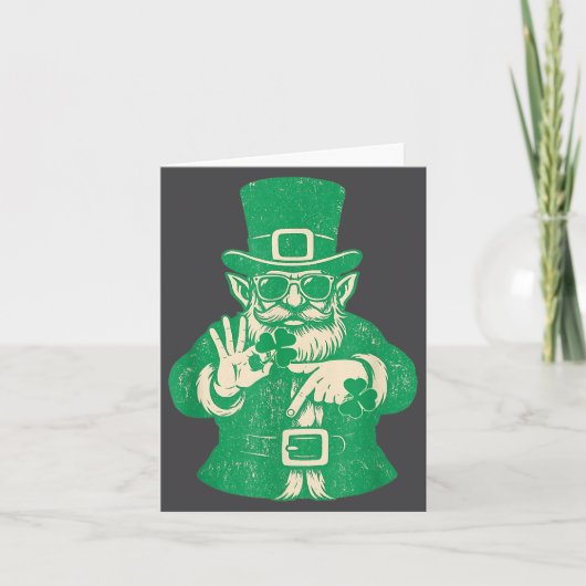 Patricks Day, Leprechauns Funny 6 Meme Gift Men, W Kaart (Voorkant)