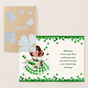 Patrick's Day. Little Irish Girl Folie Kaarten