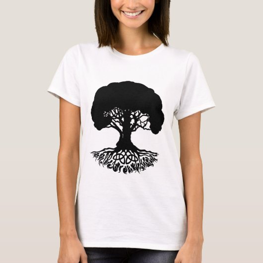 Patrick'sCelticIrishTreeofLife-Black T-Shirt (Devant)