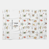 patrijs | 12 Dag van Kerstmis Monogram Handdoek (Horizontaal)