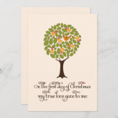 Patrijs in een peereboom Kerstcadeau Uitwisseling Kaart (Voorkant / Achterkant)