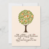 Patrijs in een peervormige kerstcadeau-uitwisselin kaart (Voorkant)