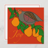 Patrijs & Peren Plezier! Feestdagenkaart (Voorkant / Achterkant)