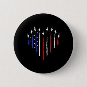 Patriot 4 juli gevechtsvliegtuigen Vliegtuig Veren Ronde Button 5,7 Cm