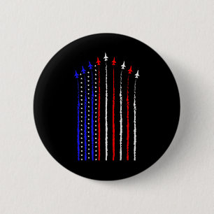 Patriot 4th Fighter Jets Vliegtuig Vlag van de VS  Ronde Button 5,7 Cm