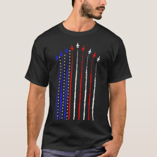 Patriot 4th Fighter Jets Vliegtuig Vlag van de VS T-shirt