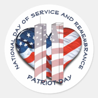 Patriot Day / Dag van Herdenking Ronde Sticker