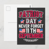 Patriot Day Never Forget 9 11 Briefkaart (Voorkant / Achterkant)