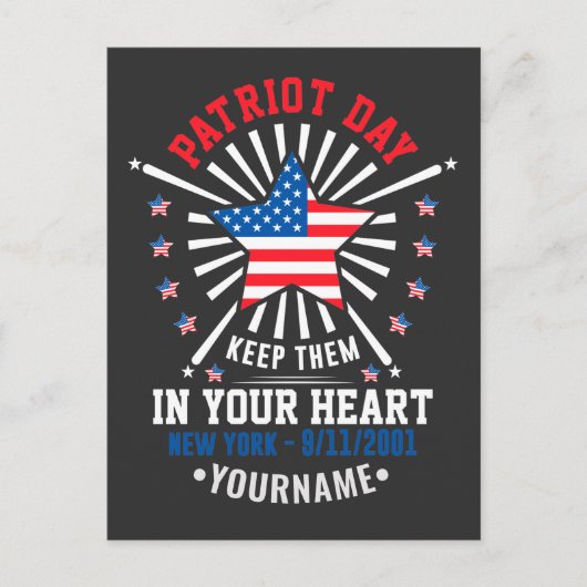 Patriot Day Nooit Vergeten 11 September 2001 Briefkaart (Voorkant)