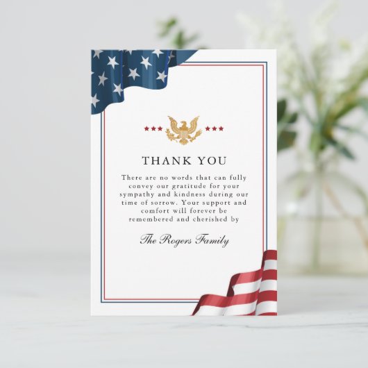 Patriot Flat Dank u opmerking Kaart (Staand voorkant)