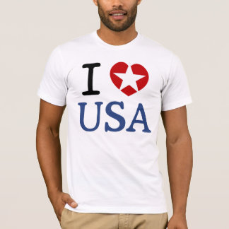 Patriot I HEART USA White Star America Ik hou van T-shirt