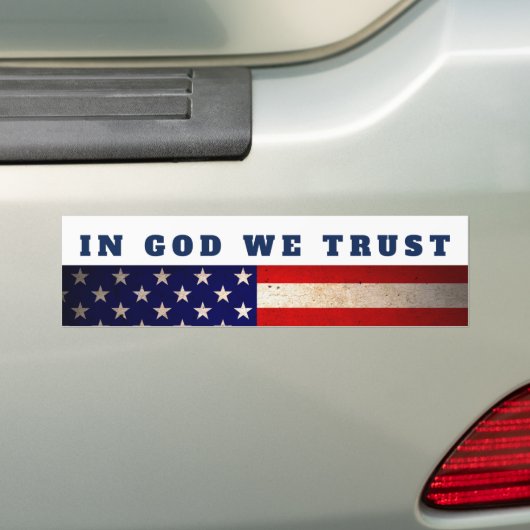 Patriot in God We vertrouwen op Amerikaanse vlag Bumpersticker (Op auto)