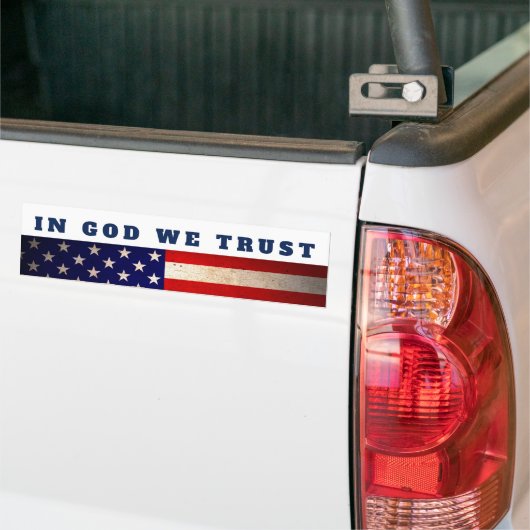 Patriot in God We vertrouwen op Amerikaanse vlag Bumpersticker (Op Truck)