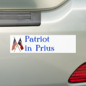 Patriot in Prius Bumpersticker (Op auto)