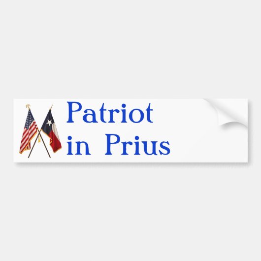 Patriot in Prius Bumpersticker (Voorkant)