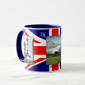 Patriot personnalisé UK Drapeau photo Mug (Devant gauche)
