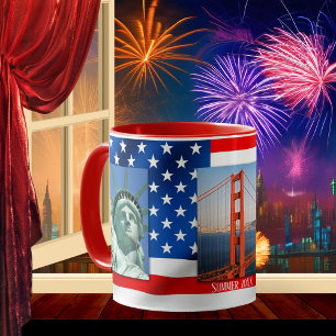 Patriot personnalisé USA Drapeau photo Mug