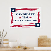 Patriot Red White en Blue Custom Campaign Poster (Keuken)