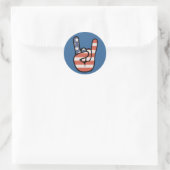 Patriot Rock Hand Ronde Sticker (Tas)