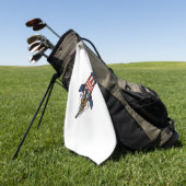 Patriot Rocket 4 juli vintage vuurwerk ontwerp Golfhanddoek (Groen)