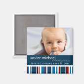 Patriot Stripes Baby Boy Photo Magnet (Recto/Verso)